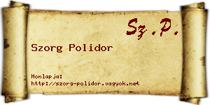 Szorg Polidor névjegykártya
